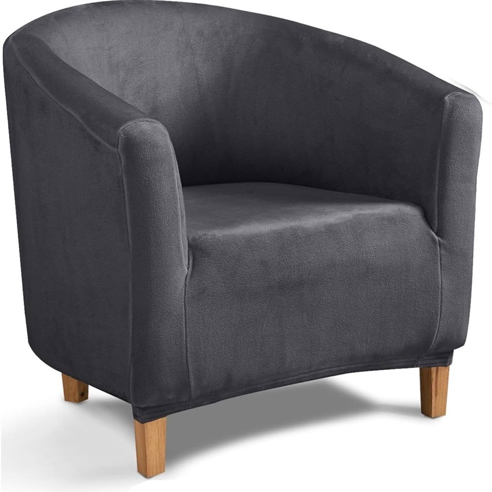 NWT TIANSHU Gray Velvet Tub Chair Cover, Non-Slip, Stretch Armchair Slipcovers